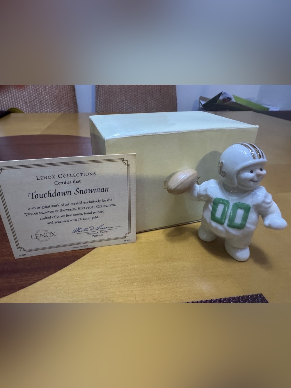 Lenox porcelain touchdown snowman